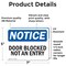 Signmission Door Blocked Not An Entry, 7 in W x Rectangle, Vinyl Decal OS-2PACK-NS-D-57-L-11471 - alternate 6